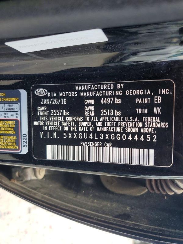 2016 KIA OPTIMA GLS, JSL