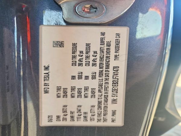 2020 TESLA MODEL 3