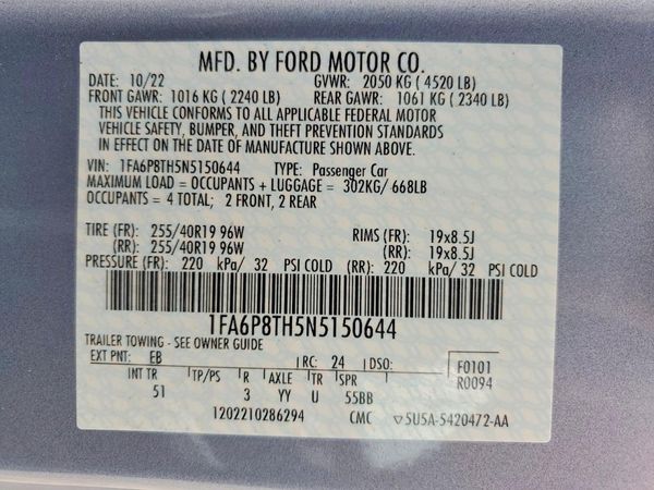 2022 FORD MUSTANG I4 Coupe