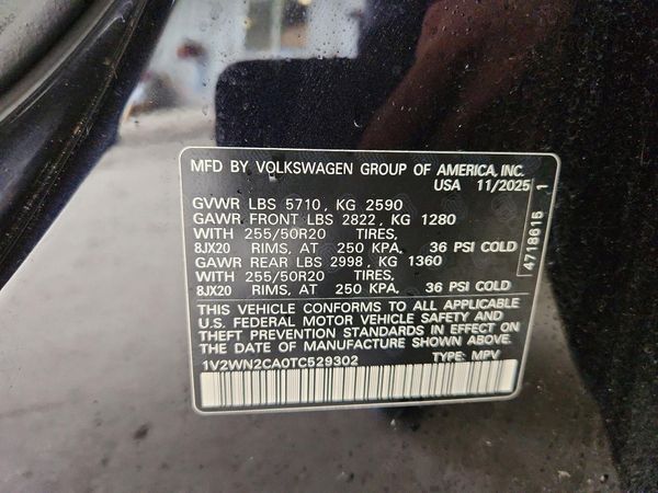 2026 VOLKSWAGEN ATLAS SE