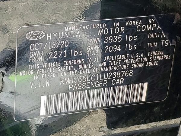 2020 HYUNDAI IONIQ Blue