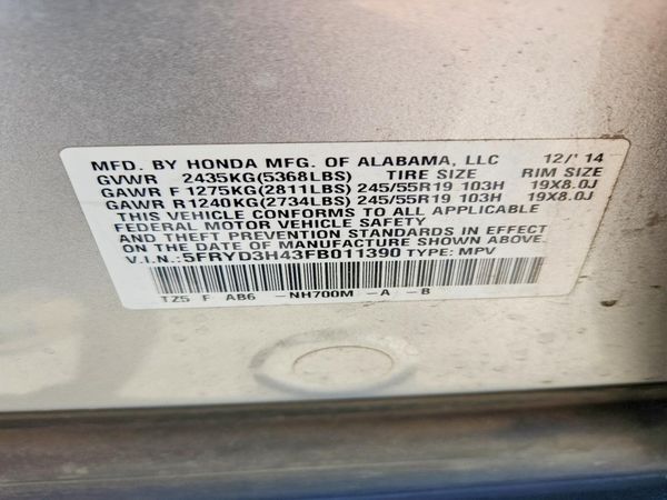 2015 ACURA MDX Tech