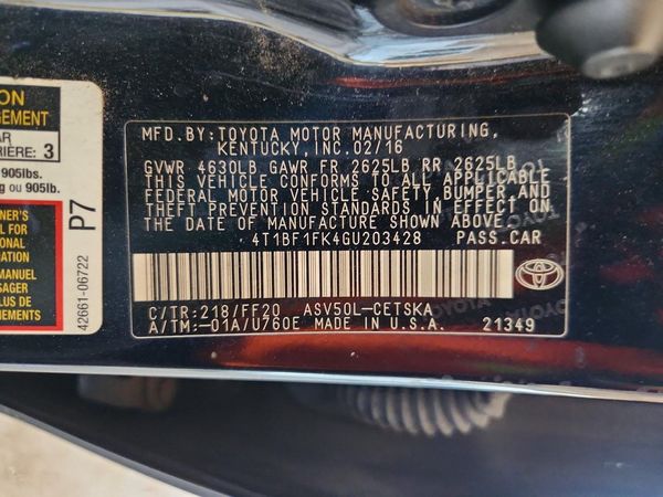 2016 TOYOTA CAMRY