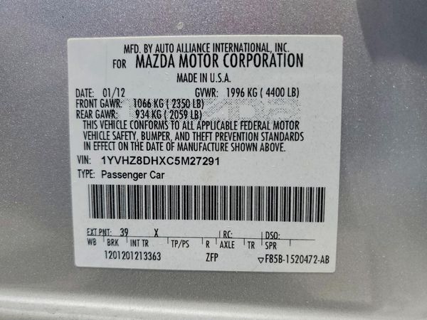 2012 MAZDA 6 Touring