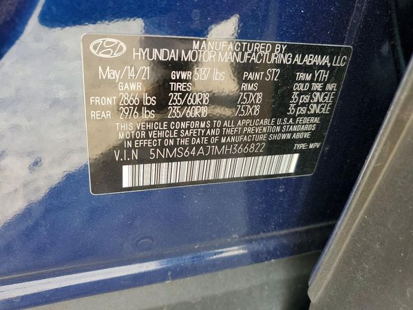 2021 HYUNDAI SANTA FE SEL w/ Convenience Pkg