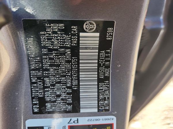 2015 TOYOTA CAMRY SOLA Hybrid