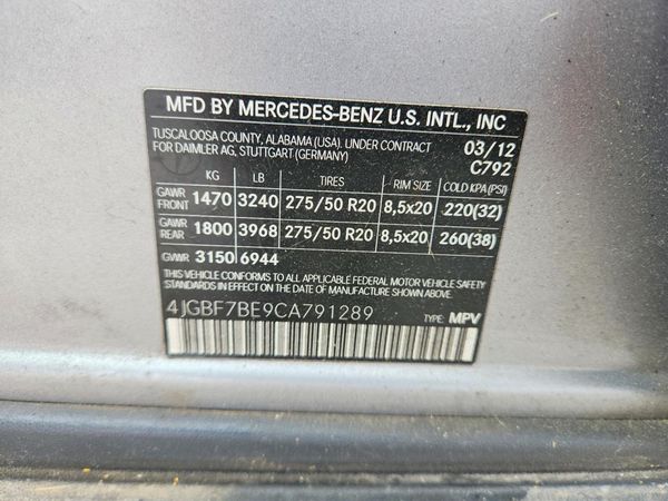 2012 MERCEDES-BENZ GL GL450 4-MATIC