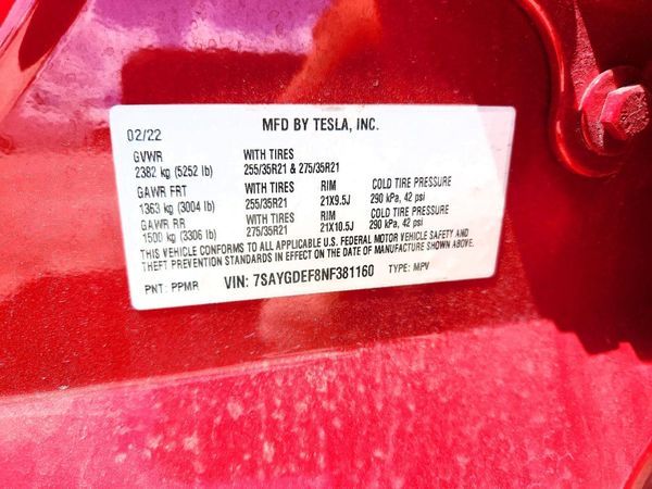 2022 TESLA MODEL Y