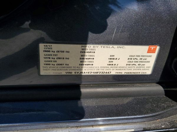 2017 TESLA MODEL S