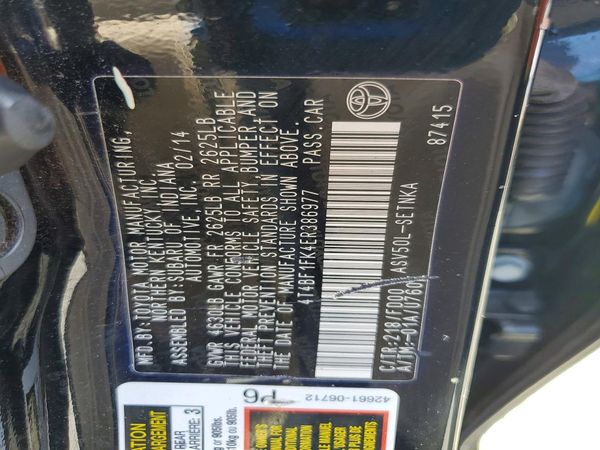 2014 TOYOTA CAMRY