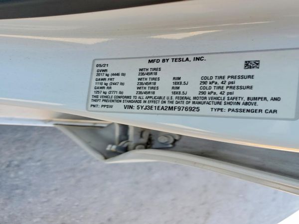 2021 TESLA MODEL 3