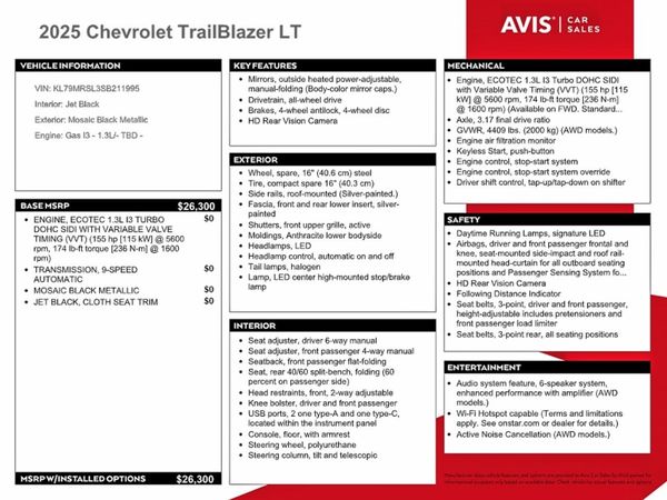 2025 CHEVROLET TRAILBLAZE LT