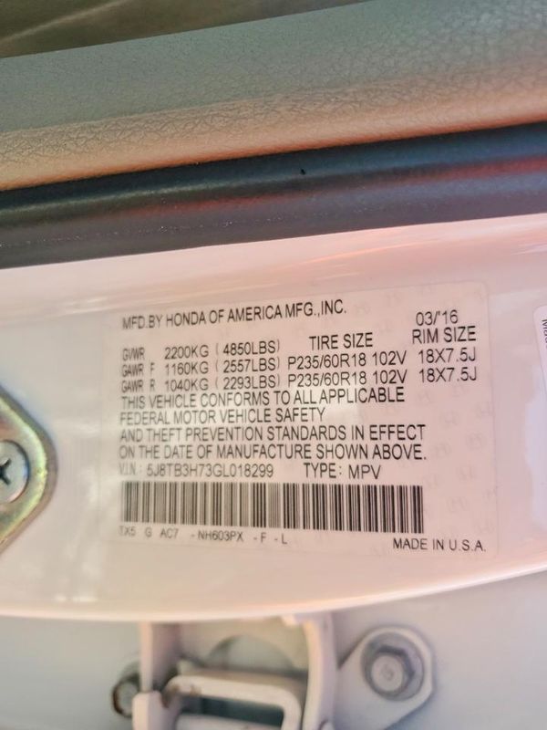 2016 ACURA RDX Advance Package
