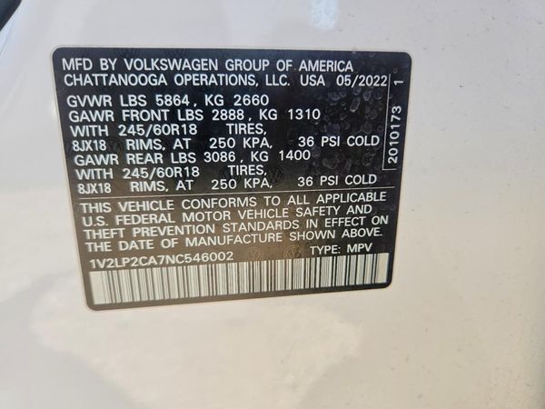 2022 VOLKSWAGEN ATLAS 4Motion SE