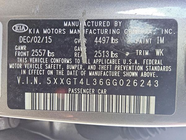 2016 KIA OPTIMA GL