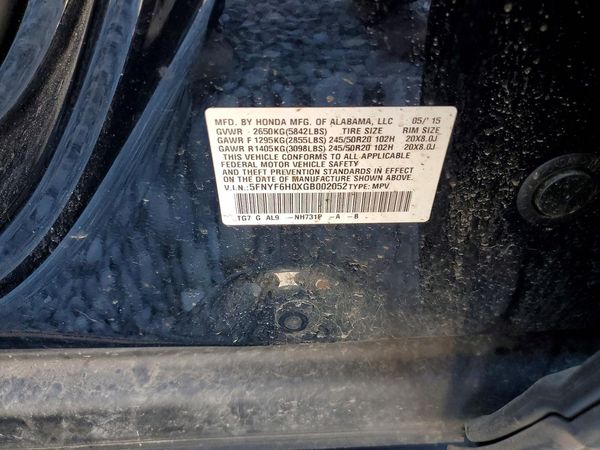 2016 HONDA PILOT Elite — VINS