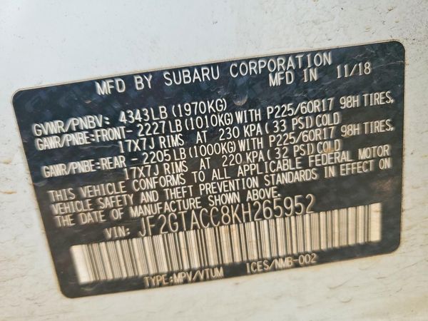 2019 SUBARU CROSSTREK