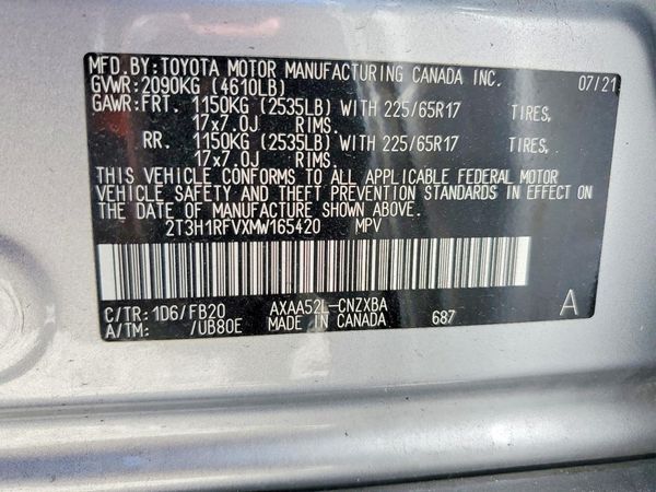 2021 TOYOTA RAV4 LE