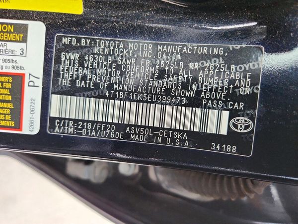 2014 TOYOTA CAMRY