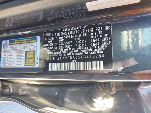 2019 KIA SORENTO L, LX, S