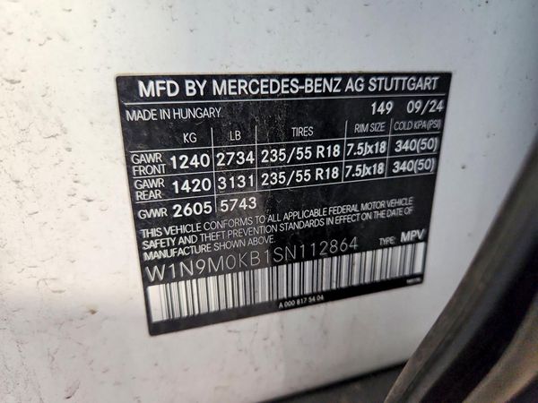 2025 MERCEDES-BENZ EQB EQB300 4MATIC