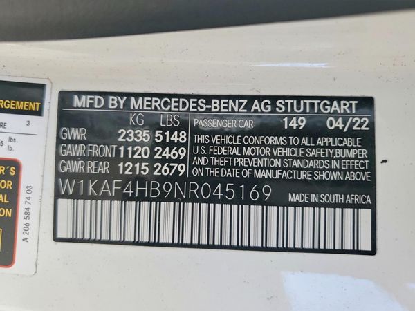2022 MERCEDES-BENZ C