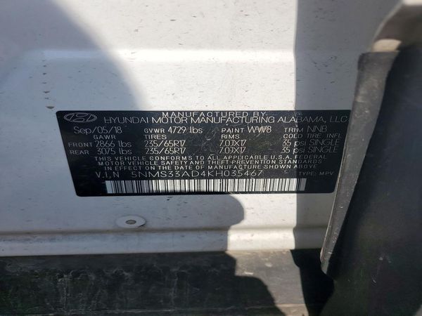 2019 HYUNDAI SANTA FE SEL, SEL Plus