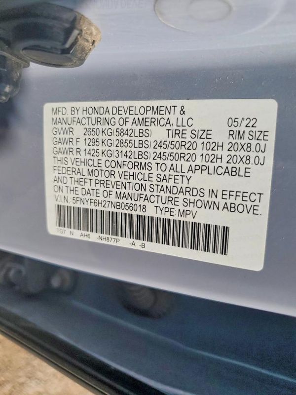 2022 HONDA PILOT SE