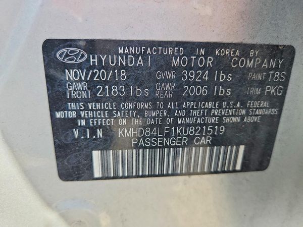 2019 HYUNDAI ELANTRA