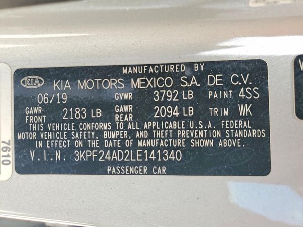 2020 KIA FORTE FE, LXS