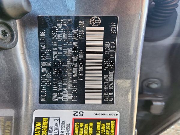 2019 TOYOTA CAMRY L/LE/SE/XLE