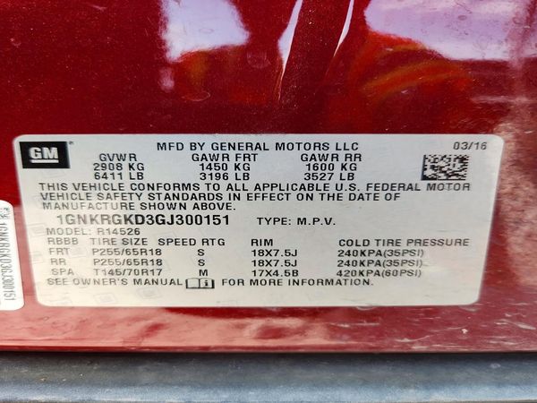 2016 CHEVROLET TRAVERSE 1LT