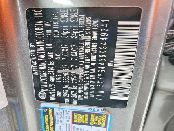 2019 KIA SORENTO L, LX, S