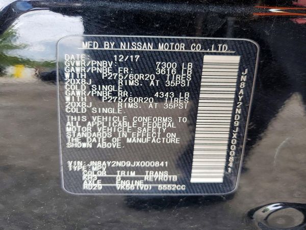 2018 NISSAN ARMADA