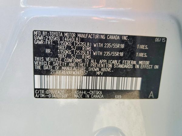 2015 TOYOTA RAV4 Limited (G Grade)