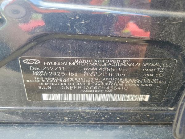 2012 HYUNDAI SONATA