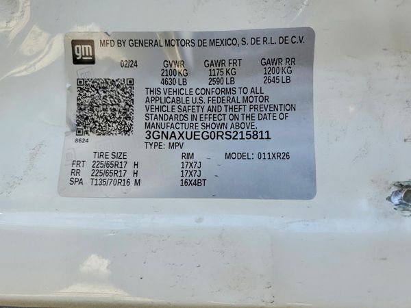 2024 CHEVROLET EQUINOX LT (1LT) — VINS