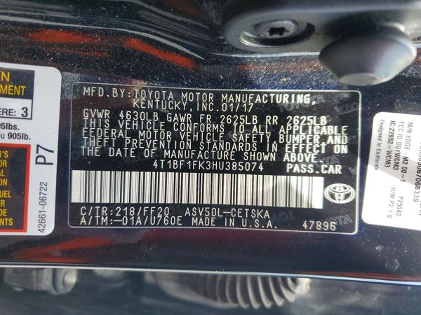 2017 TOYOTA CAMRY LE/SE/XLE/XSE