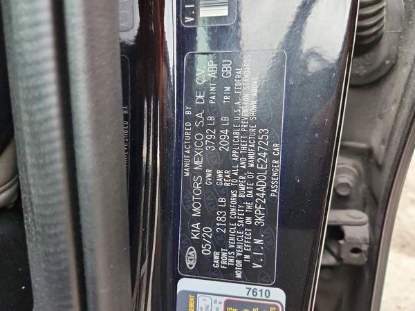 2020 KIA FORTE FE, LXS
