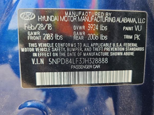 2018 HYUNDAI ELANTRA