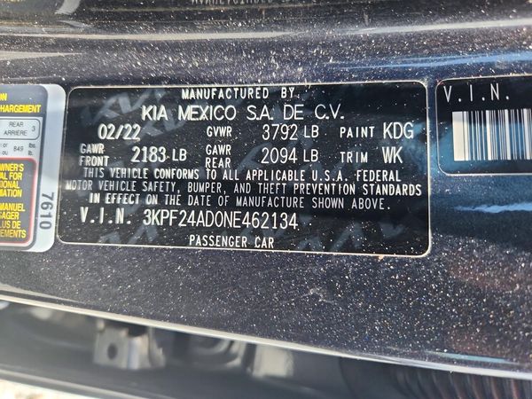 2022 KIA FORTE
