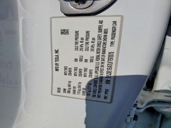2020 TESLA MODEL 3