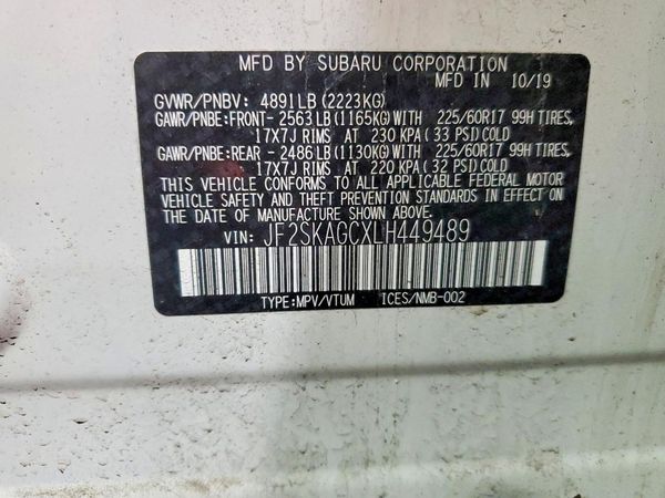 2020 SUBARU FORESTER Prm Base+ES