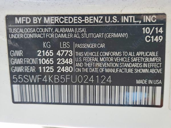 2015 MERCEDES-BENZ C 4-MATIC