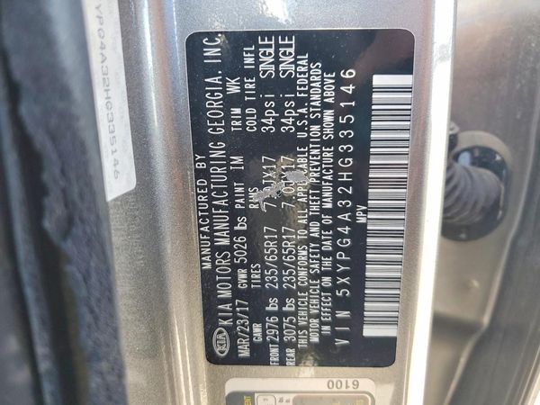 2017 KIA SORENTO L, LX