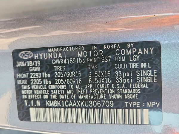 2019 HYUNDAI KONA SE
