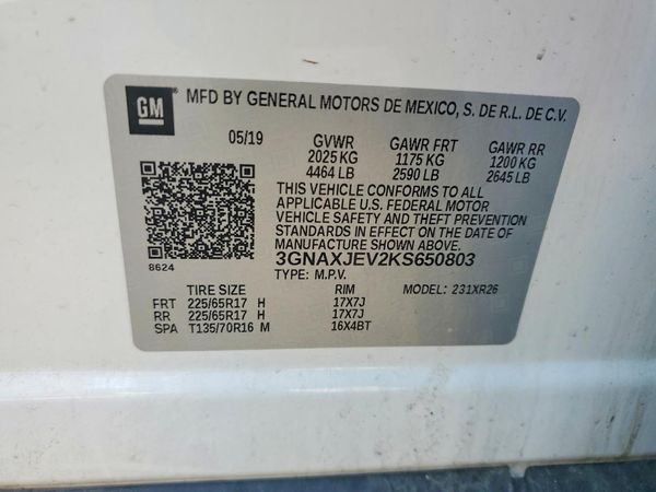 2019 CHEVROLET EQUINOX LT (2FL)