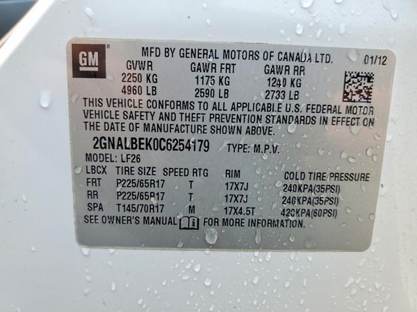 2012 CHEVROLET EQUINOX LS