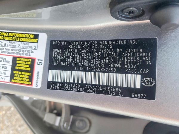 2019 TOYOTA CAMRY