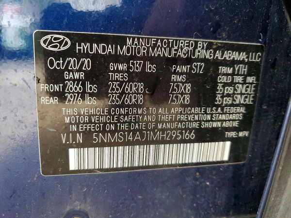 2021 HYUNDAI SANTA FE SE